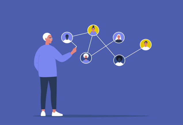 People making new friends together